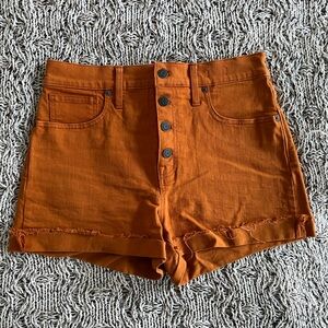 Madewell High Rise Button Fly Denim Shorts